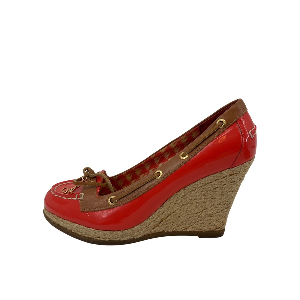 Sperry Top-Sider Wedge Heels Womens 7.5M Red Patent Leather Espadrille